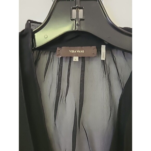 Vera Wang Knit Cardigan w/ Chiffon Back Detail Button Down 100% Cotton L NWT - Picture 3 of 7